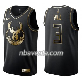 Camiseta Hombre Milwaukee Bucks George Hill 3 Nike Negro Golden Edition Swingman